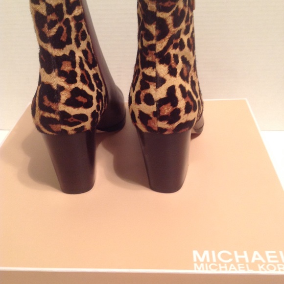 Michael Kors Silvy Brown and Leopard  Ankle Boots - Picture 7 of 8